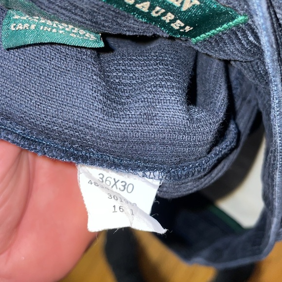 Lauren  Dark Navy Corduroy Slacks Slacks 36” waist 30” inseam. - Picture 4 of 7